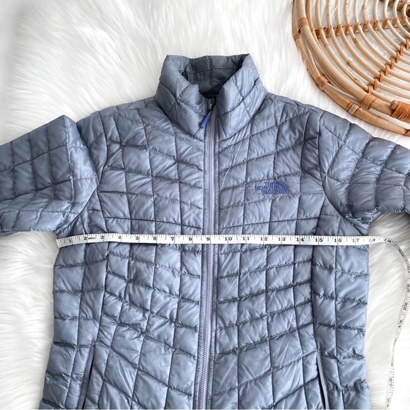 The North Face Thermoball Trekker Puffer Jacket Gray Blue Zip Up - Picture 10 of 12